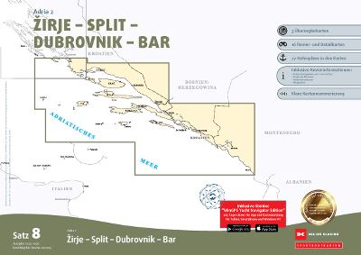 SATZ 8 ADRIA 2 - Kroatien SPORTBOOTKARTEN