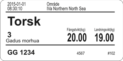 Labels 102X48 mm , spec.glue 1000pcs