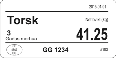 Labels 102X48 mm , spec.glue 1000pcs