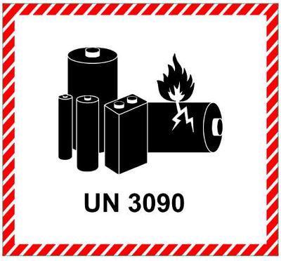 CAUTION LITHIUM BATTERY UN3090